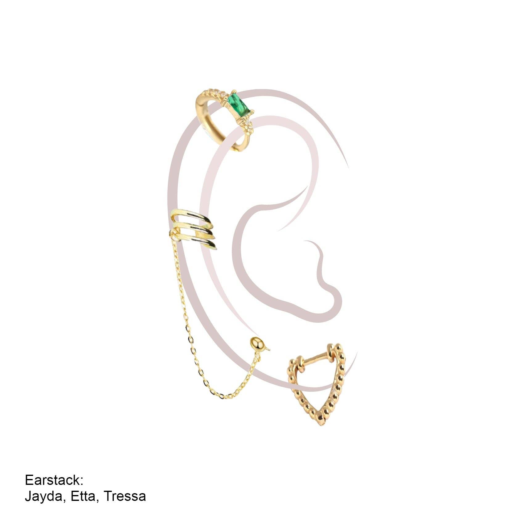 Love Local Jewelry – Brincos de punho/trespasse por atacado – ETTA ear climber com earcuff e brinco de botão2