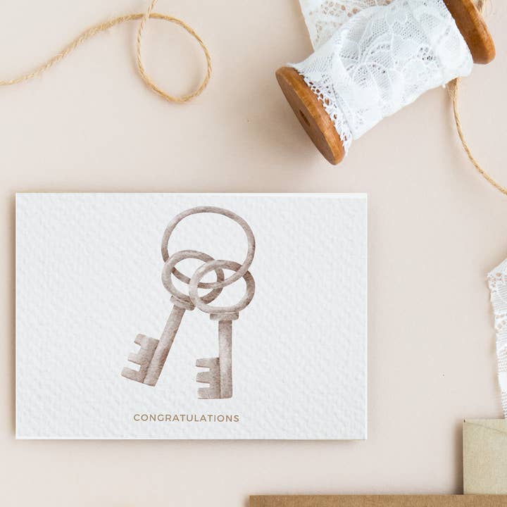 Paper Kuts - Vente Cartes de félicitations - Carte de pendaison de crémaillère « Félicitations », enveloppe Kraft2