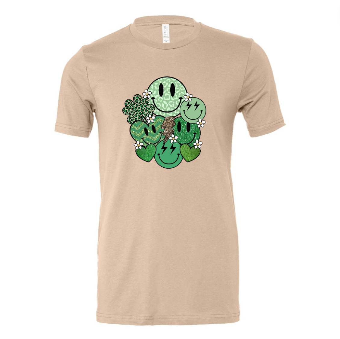 Kiki's Boutique - Wholesale Screen Printed T-Shirt - Women's - Smiley Faces St. Patty's Day Tee1