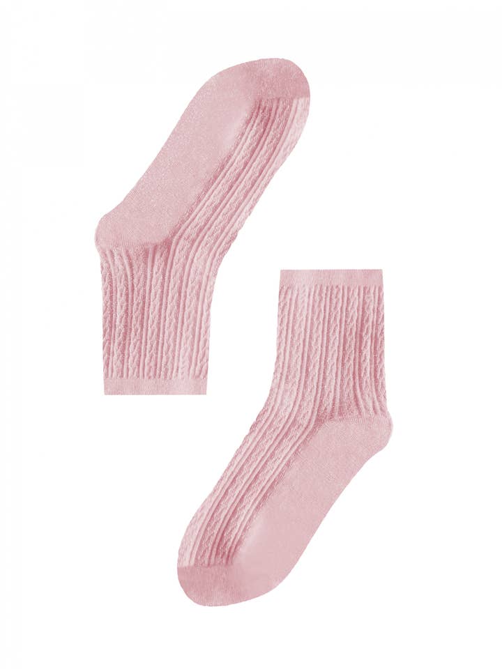 Hellrosa Socken Femme Silber Glitzer Kurz - Hellrosa für den Großhandel auf Faire