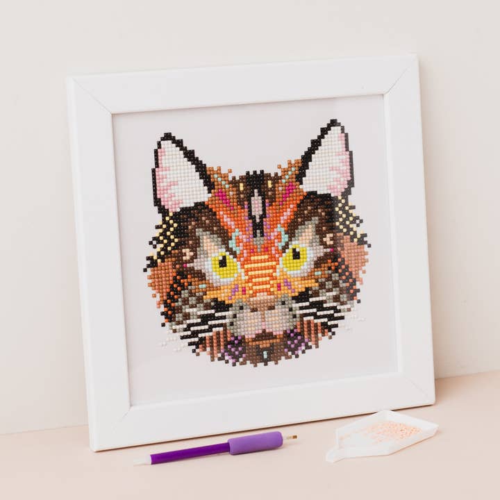 Kit de Pintura com Diamantes Mandala Gato Preto por atacado de Meloca Designs