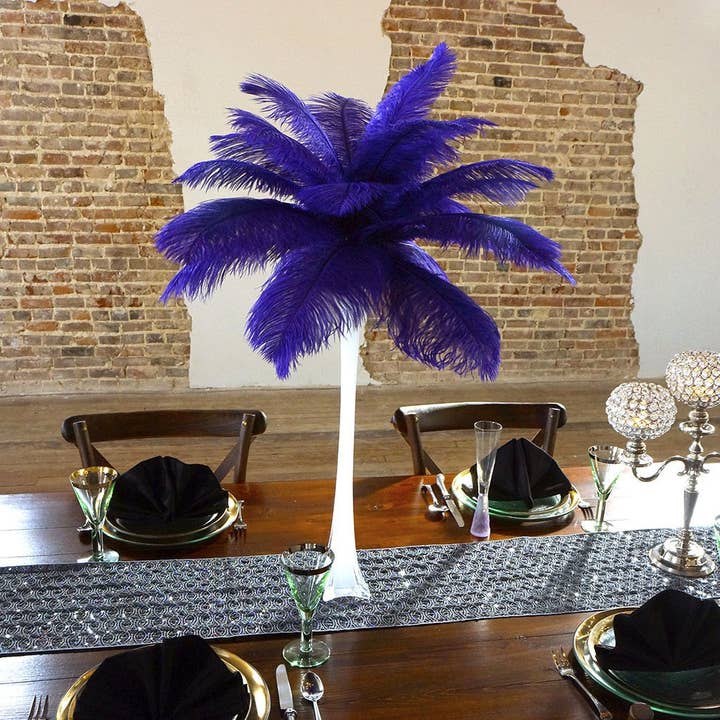 Eiffel Tower Centerpiece
Regal Purple Ostrich Feathers & White Vase for wholesale by Zucker Feather Products