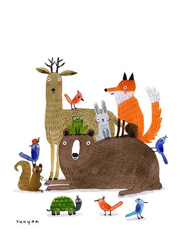 Woodland Meeting - Artist: Terry Runyan - GTR344 for wholesale by Masala Cards