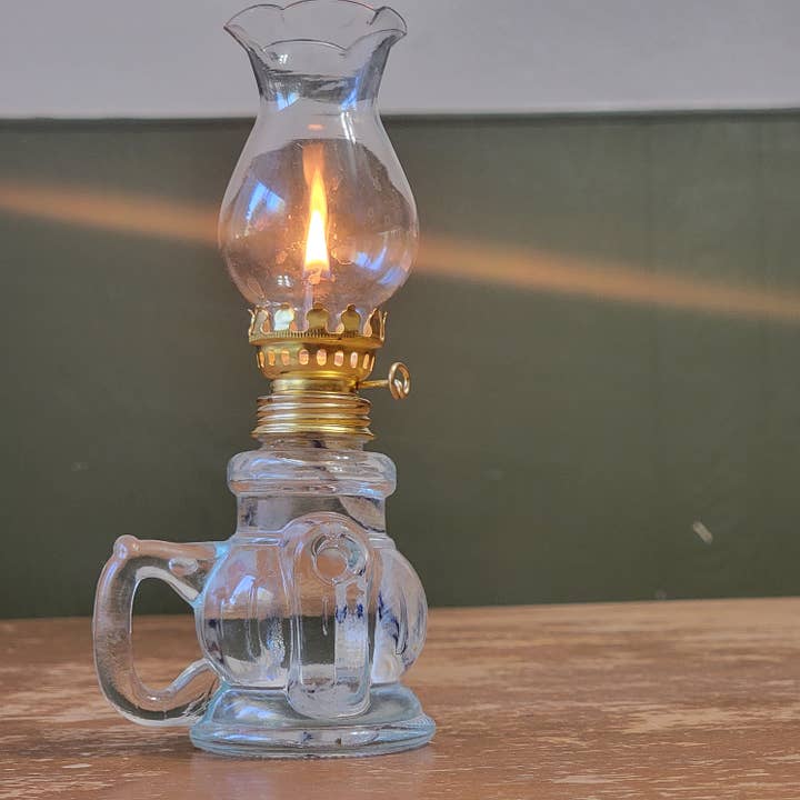 Vintage-Inspired Glass Mini Kerosene Lamp for wholesale by Farm and Hive