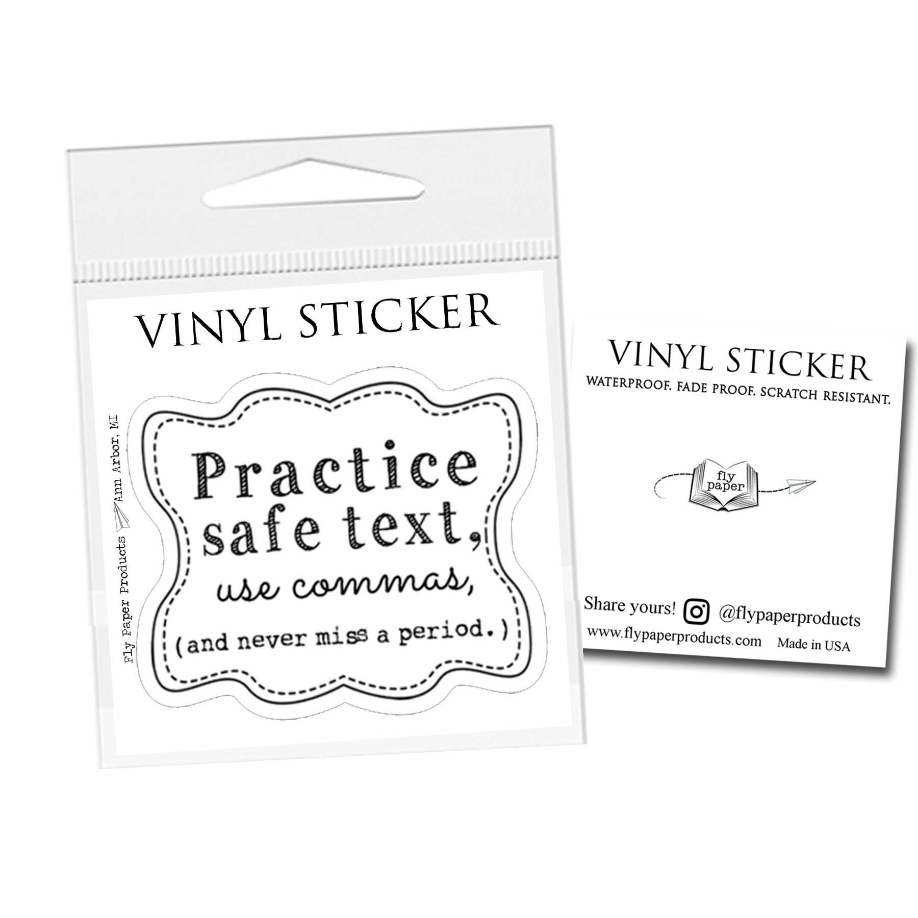 Fly Paper Products - Wholesale Sticker - Practice Safe Text Vinyl Sticker0