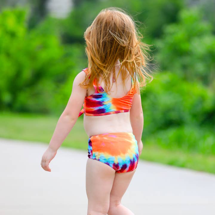 AnnLoren - Wholesale Two Piece Swimsuit - Kids - Girls Bikini Tie Dye Tankini Swimsuit Kids Bathing Suit3