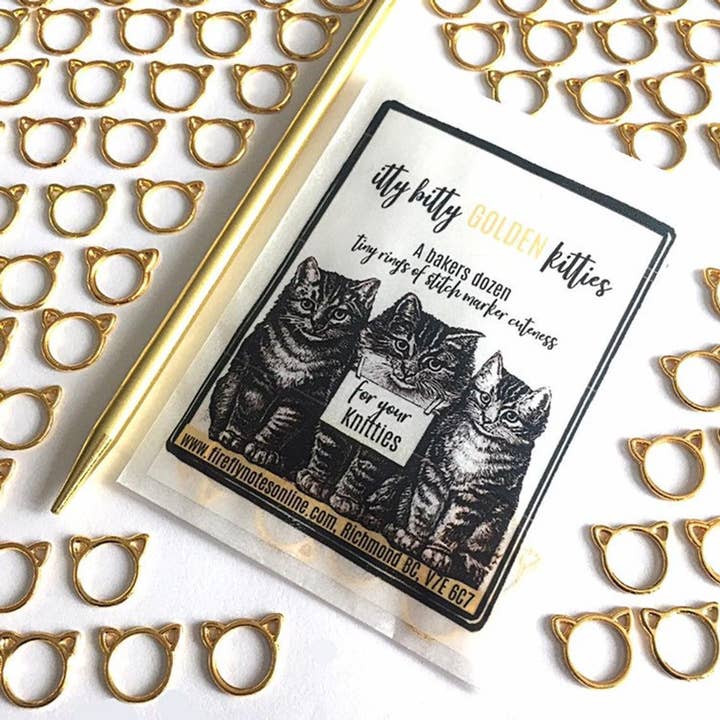 Firefly Notes - Wholesale Knitting/Crochet Supplies - Cat Stitch Markers, Small, Med or Large, Multi Colours, Knitting Gift, as Seen in Vogue Knitting!
