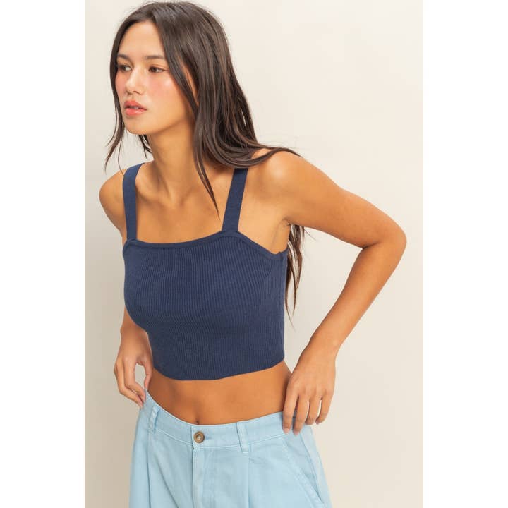 HYFVE - Wholesale Tank Top - Women's - DZ23A825-Ribbed Cropped Tank Top