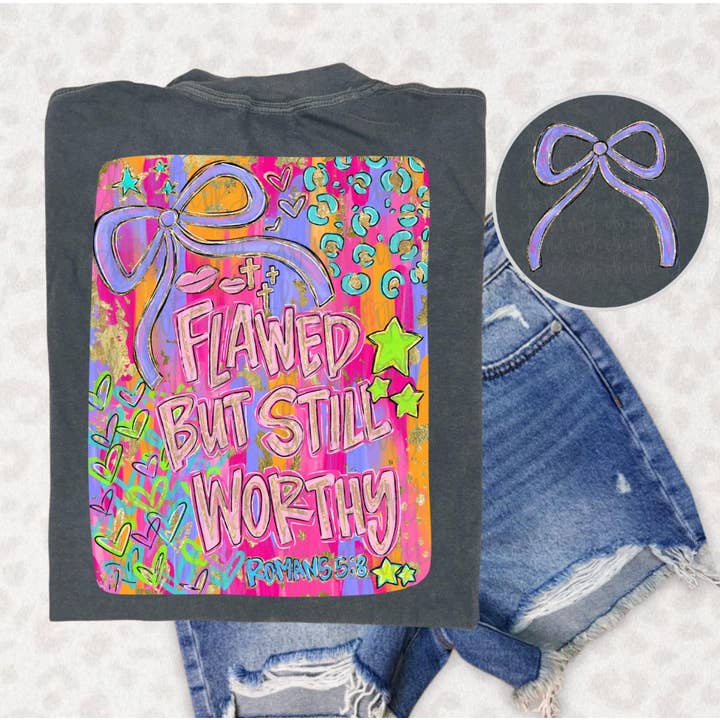 Flawed But Still Worthy Faith Shirt for wholesale by Southern Backroad Tees LLC