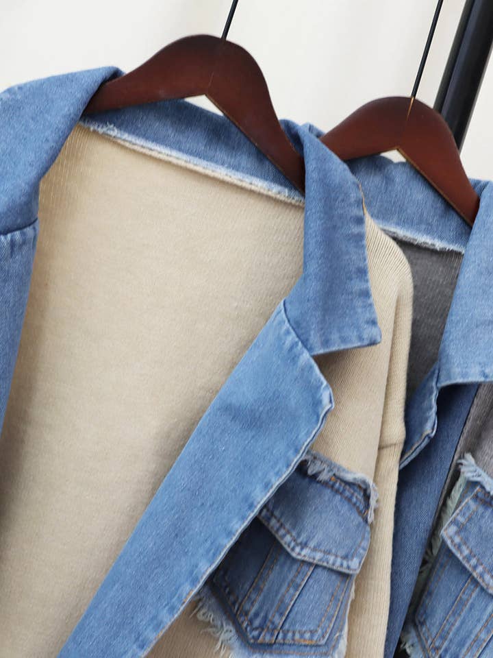 safistyle - Wholesale Denim Jacket - Women's - Patchwork Pocket Denim Jacket2