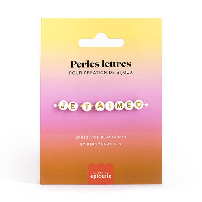 Perline con lettera «I Love You» per braccialetti personalizzati per la vendita all'ingrosso da parte di La Petite Épicerie