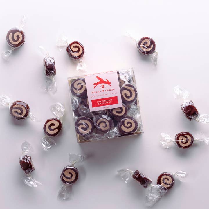 Dark Chocolate Caramel Swirls for wholesale by Burnt Sugar
