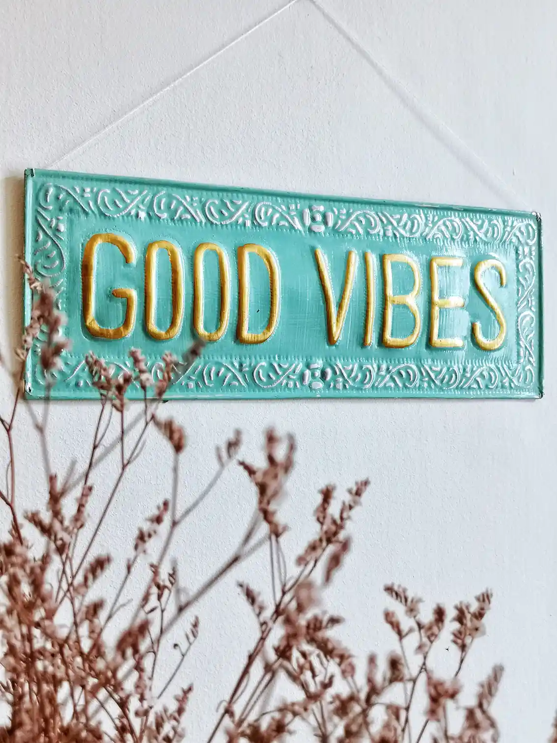 Nayda Diaries - Wholesale Wall Accent - GOOD VIBES metal decorative plate2