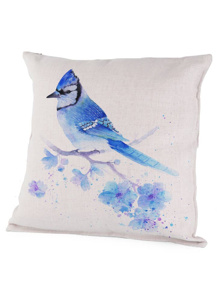 Capa de Almofada (Lona) 16x16" - Brilho - Pássaro Gaio Azul por atacado de Oladesign