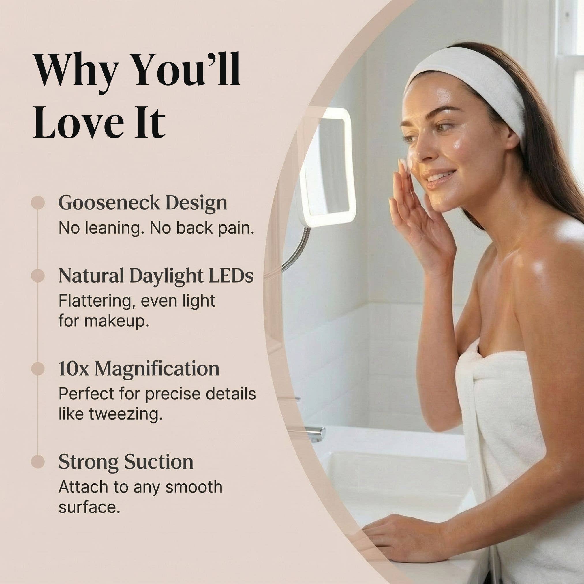 Fancii - Wholesale Vanity Mirror - Mira+ Lighted 10x Magnifying Mirror With Gooseneck1