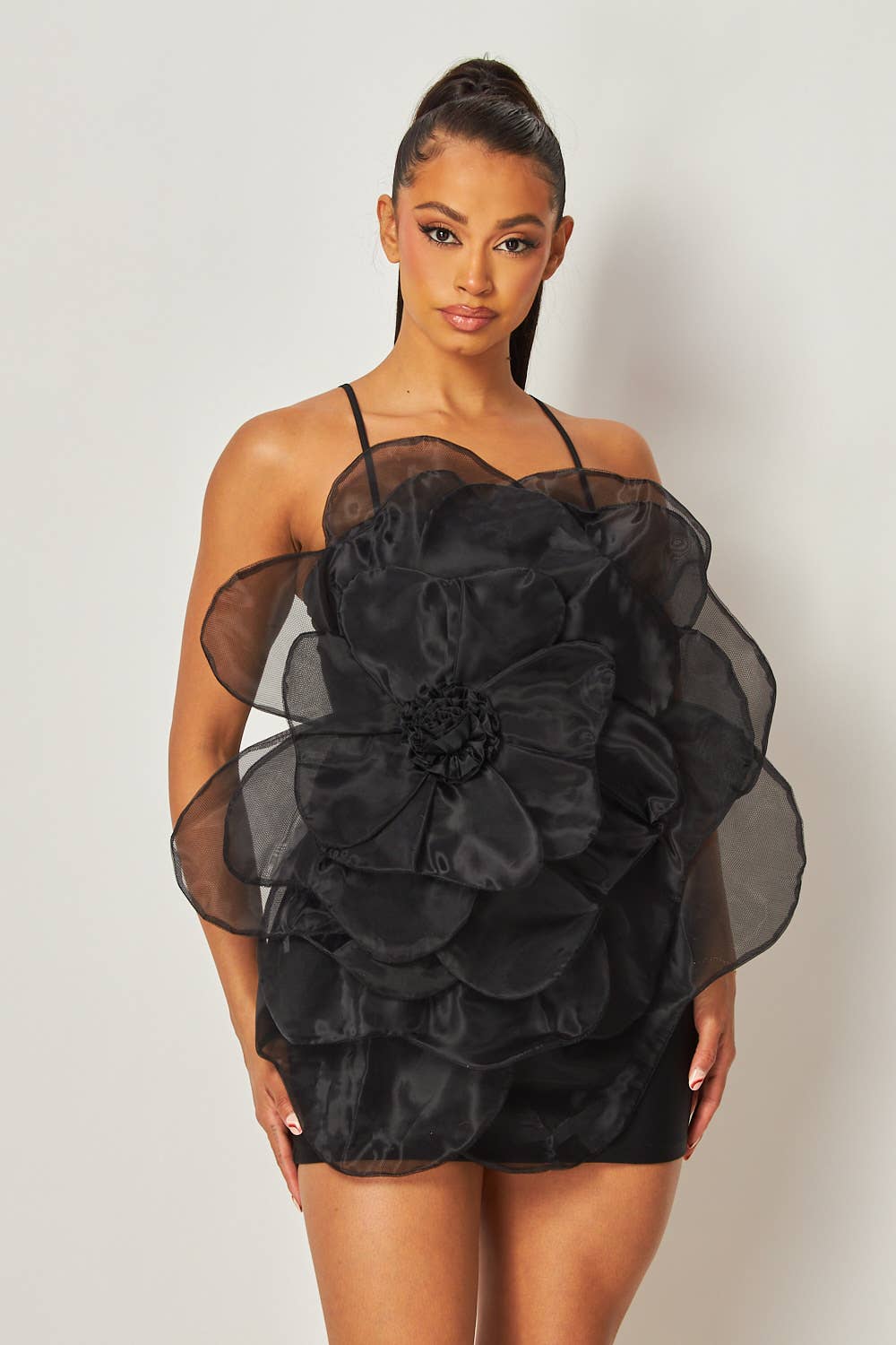 Hot & Delicious - Wholesale Dress - Women's - Madeline 3D Organza Flower Nylon Mini Dress (HGD9606B)0