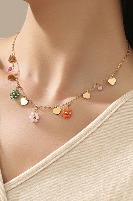 OR COLLIER EN PERLES DE GRAINES EN ACIER INOXYDABLE 18K SANS TERNISSURE | 40NK392 en vente sur Faire