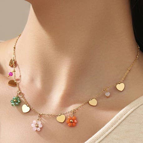 GOLD 18K STAINLESS STEEL TARNISH FREE SEEDBEAD NECKLACE | 40NK392 for wholesale on Faire