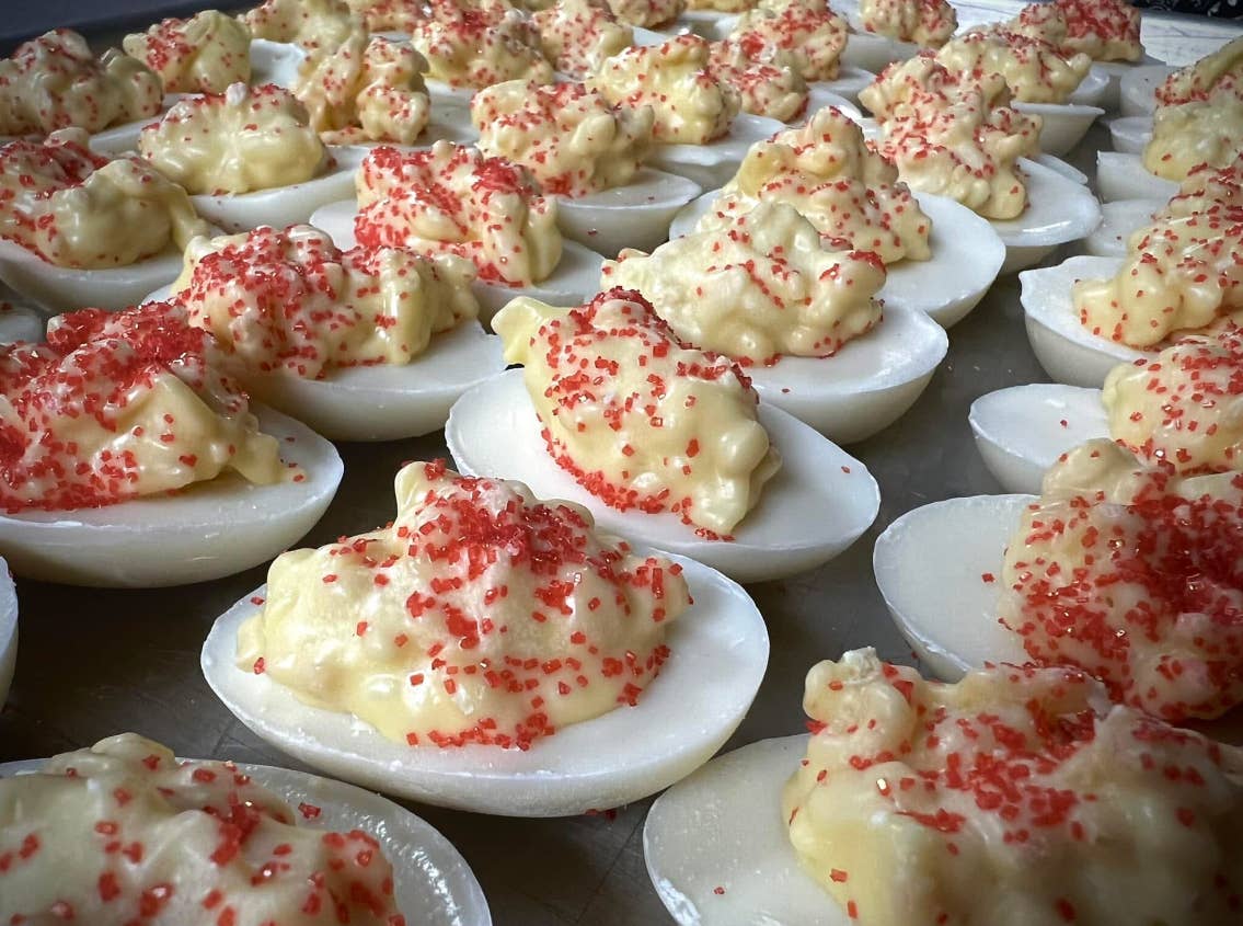 O'Shea's Candies Sweet Shop - Wholesale Chocolate Covered Sweets - O'Deviled Eggs - White Chocolate Single3