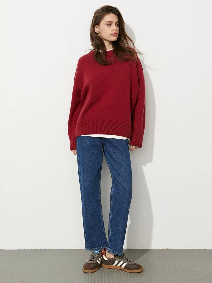 Marayn - Wholesale Knit Sweater - Women's - AutumnWinter Womens Loose Crewneck Pullover Sweater22