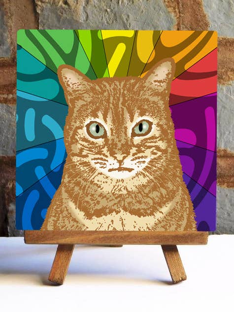 Orange Tabby Katt Keramiska Konstplattor för wholesale av Sabyloo