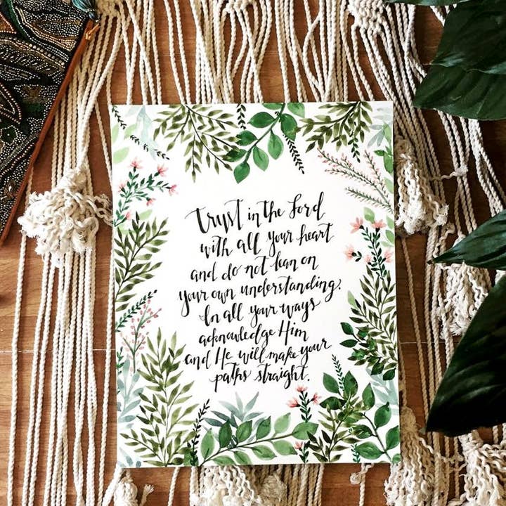 Ordsprogene 3:5-6 Print for engroshandel hos Roseberry & Co.