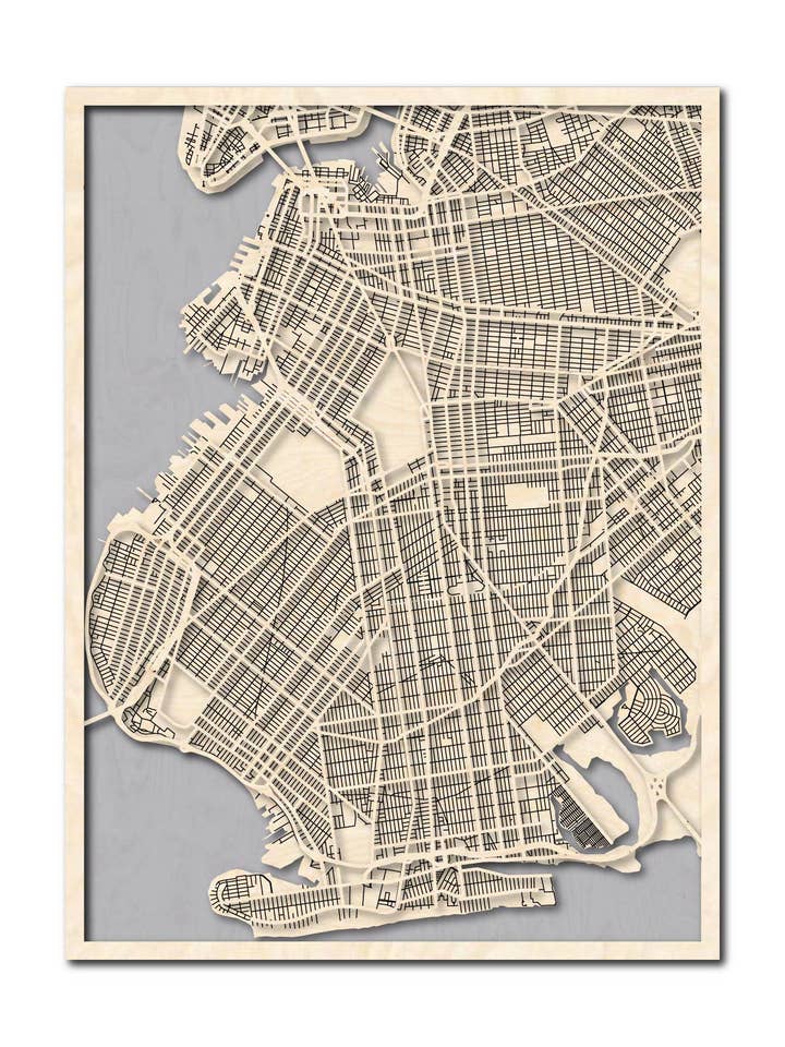 Brooklyn, NY City Map for wholesale by Catahoula Sign Co.