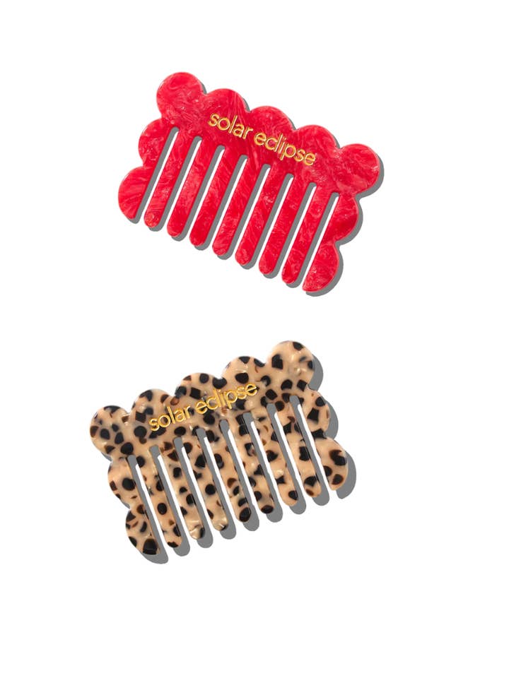 Purse Scalloped Small Acetate Hair Comb | Eco-Friendly for wholesale by Solar Eclipse