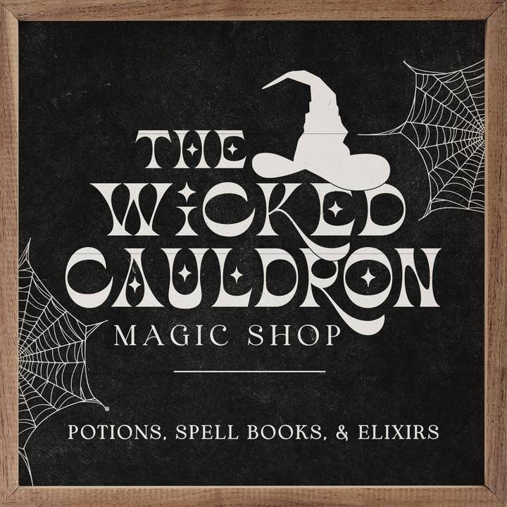 Kendrick Home - Wholesale Sign - Wicked Cauldron Hat And Webs Black