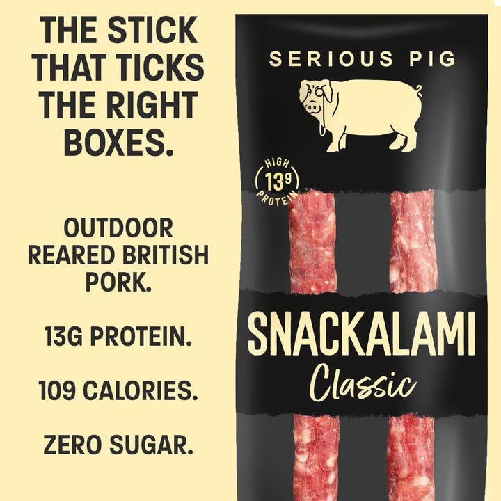 Serious Pig - Wholesale Jerky - Snackalami 'Classic' (shelf-ready box of 24 x 30g)