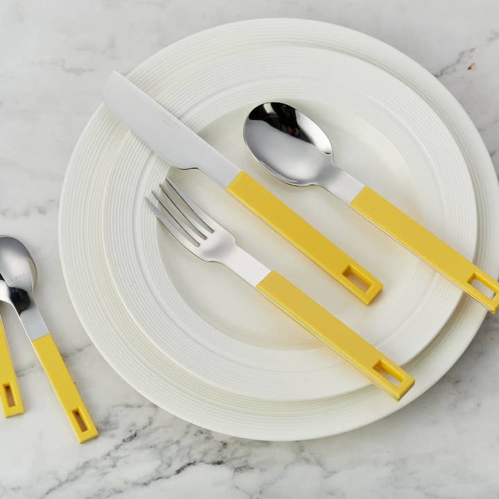 ANNOVA - Wholesale Flatware Set - ANNOVA Block Handle Silverware Set 20 Pieces Color Modern Style Flatware3