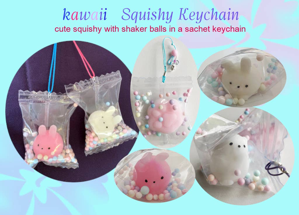 Small Surprises - Wholesale Keychain - Kids - Squeeeze Me Squishy Mochi Keychain - Stress Reliever shaker1