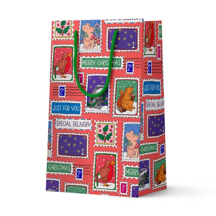 Woodland Stamp Gift Bag Small for wholesale by Neon Magpie