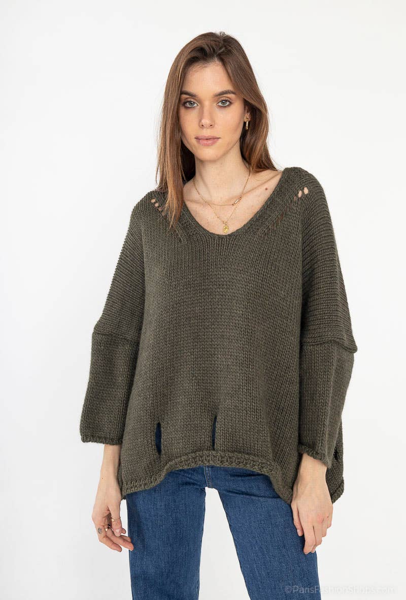 LINEN & COTTON HOUSE - Wholesale Knitted jumper – Women′s - ALPACA SWEATER 086037