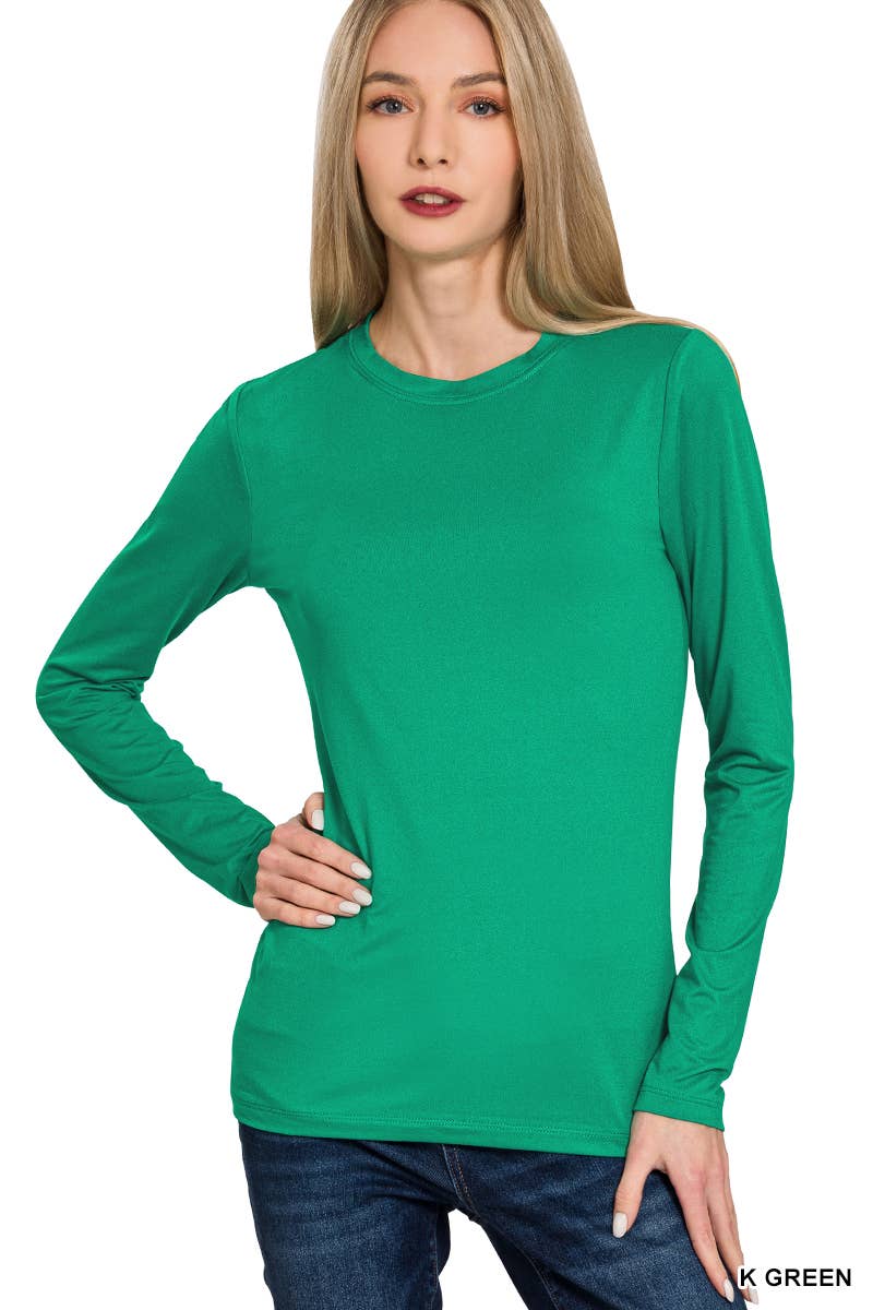 Vanilla Monkey - Wholesale Knit Top - Women's - Brushed Microfiber Long Sleeve Round Neck Tee7