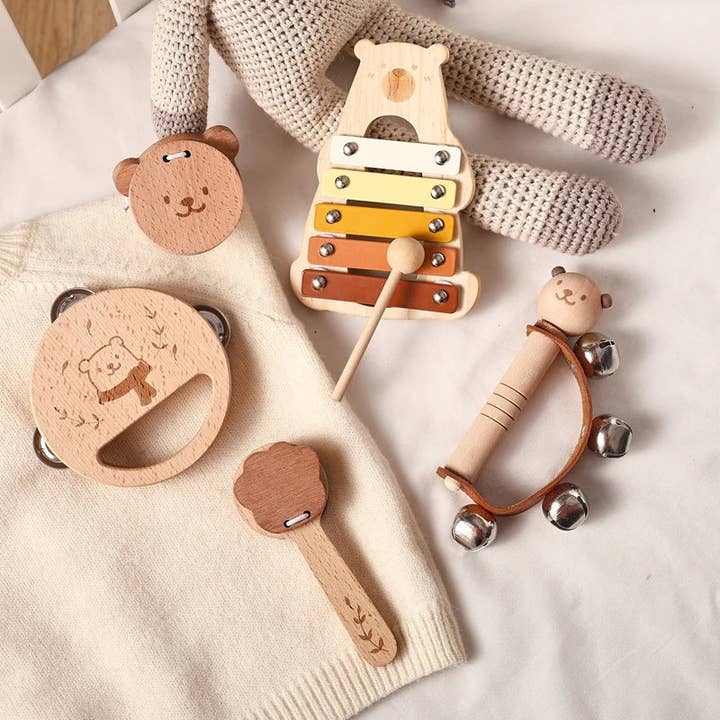 Instruments de musique Montessori en bois pour enfants - Développement pédagogique précoce pour la vente par SchnappFreude