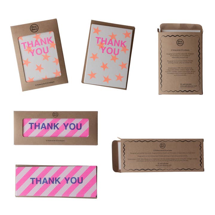 Petra Boase Ltd (US Duties Paid!) - Wholesale Thank you card - Skinny Notecard Pack Thank You - Stripes3