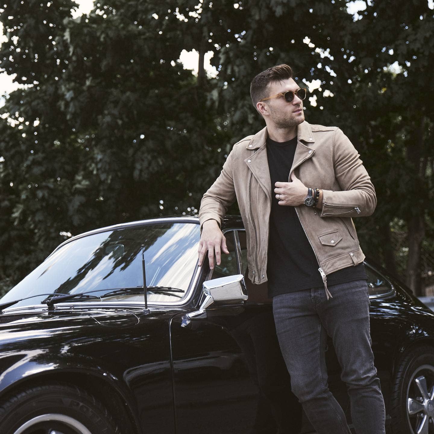 Bhoma - Mens Designer Jewelry - Wholesale Jewelry Set - Saturday Stack: CZ Bead Bracelet Paired with Leather Bracelet6