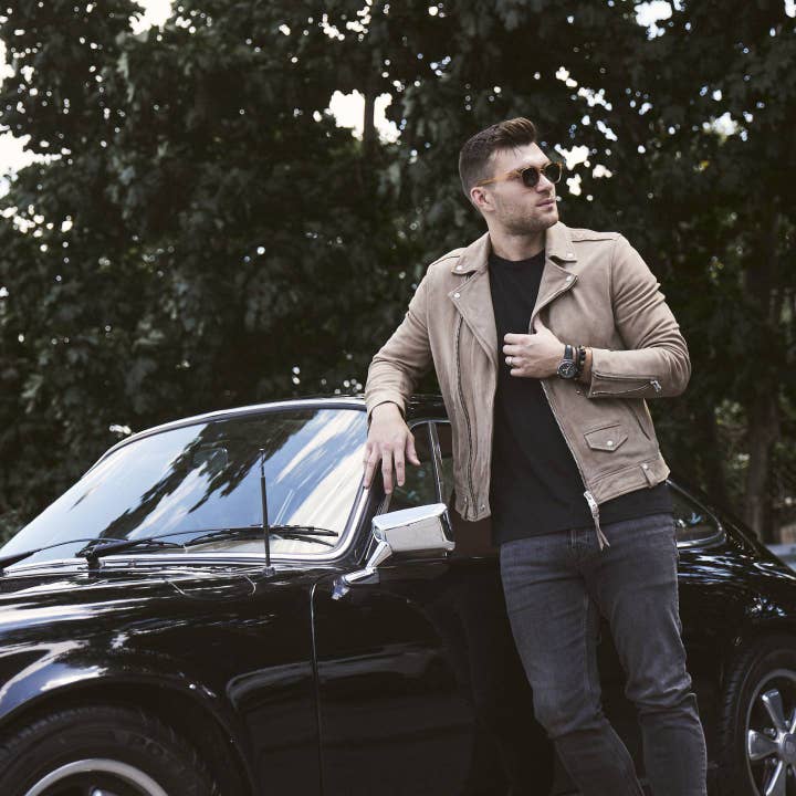 Bhoma - Mens Designer Jewelry - Wholesale Jewelry Set - Saturday Stack: CZ Bead Bracelet Paired with Leather Bracelet6