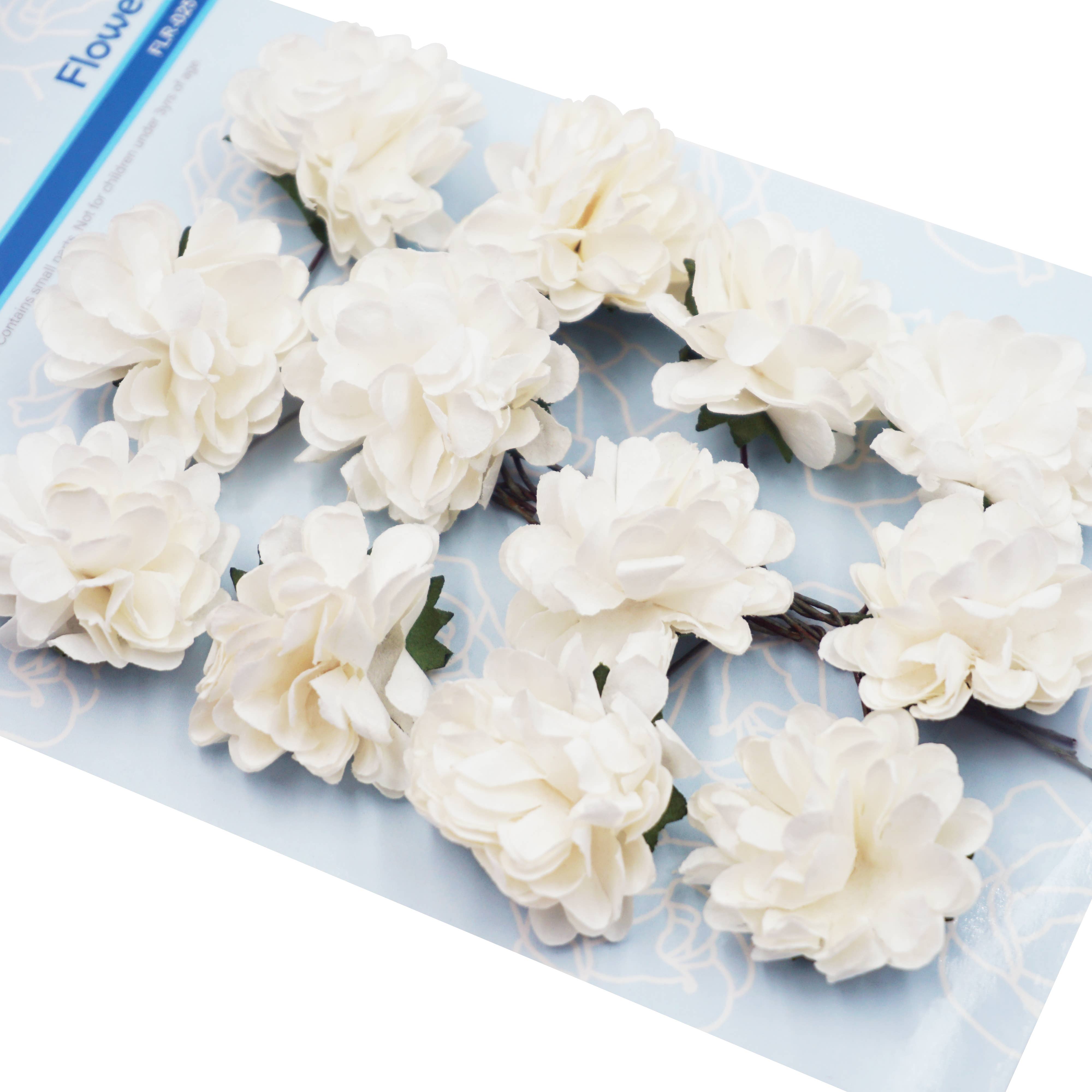 Angels Craft - Venta al por mayor Flores artificiales - Flores de papel (Zinnia) con alambre, 12 quilates y 1,57 pulgadas2