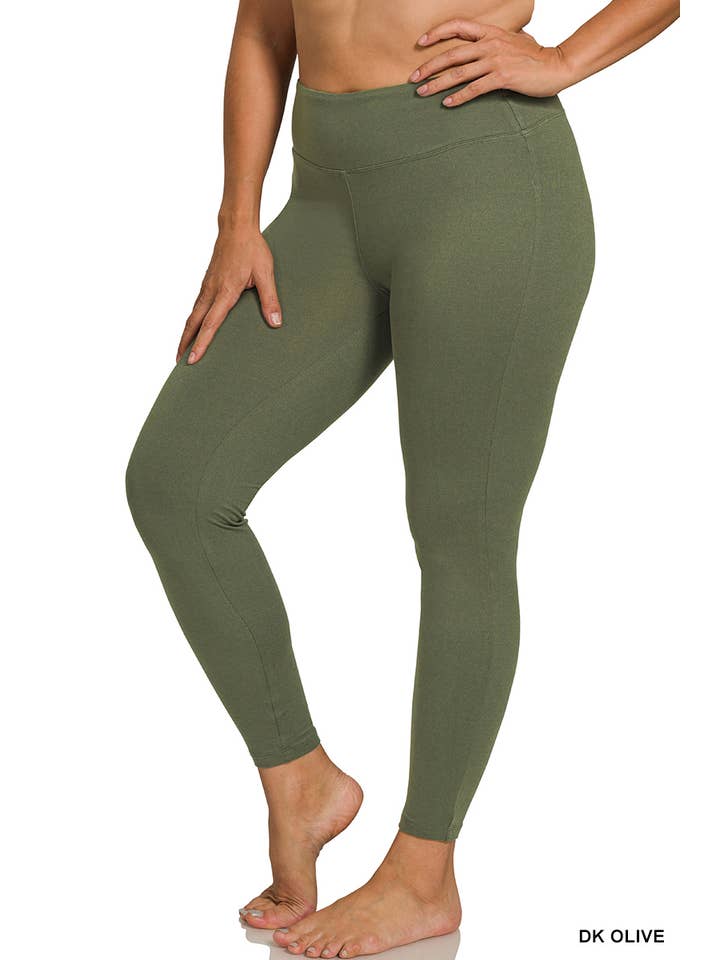 42POPS - Wholesale Athletic/Lounge Leggings - Women's - 1017 Plus Microfiber Soft Waistband Full Length Leggings SI-270603