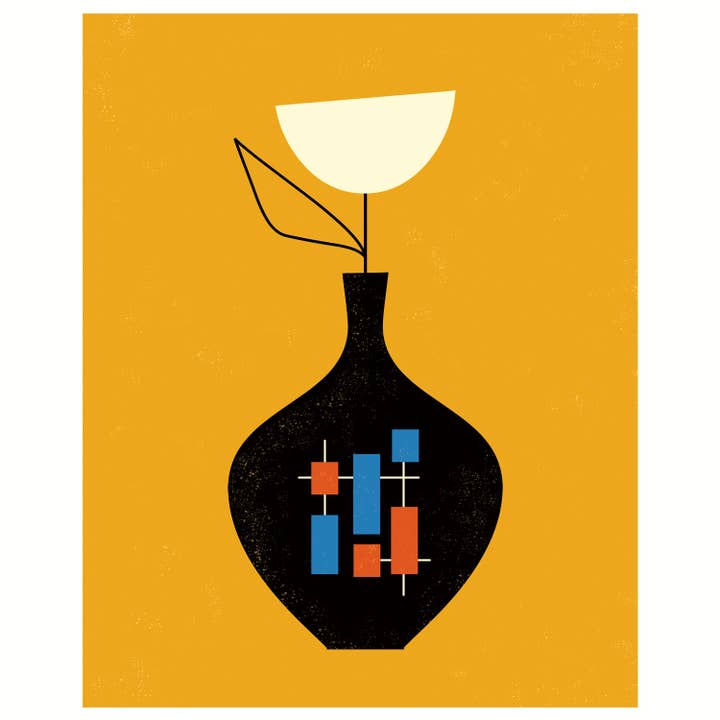 Mid-Century Modern Vase Art Print for wholesale by Amber Leaders Designs