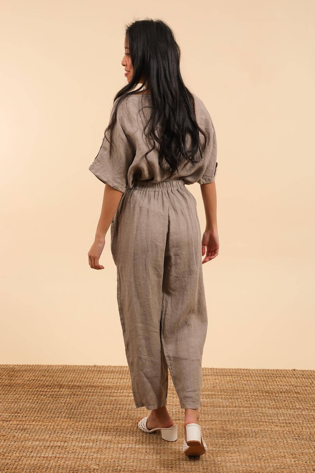 la maison des fibres naturelles – Großhandel Hose – Damen – Leinenhose mit Taschen 6522 100%Leinen10