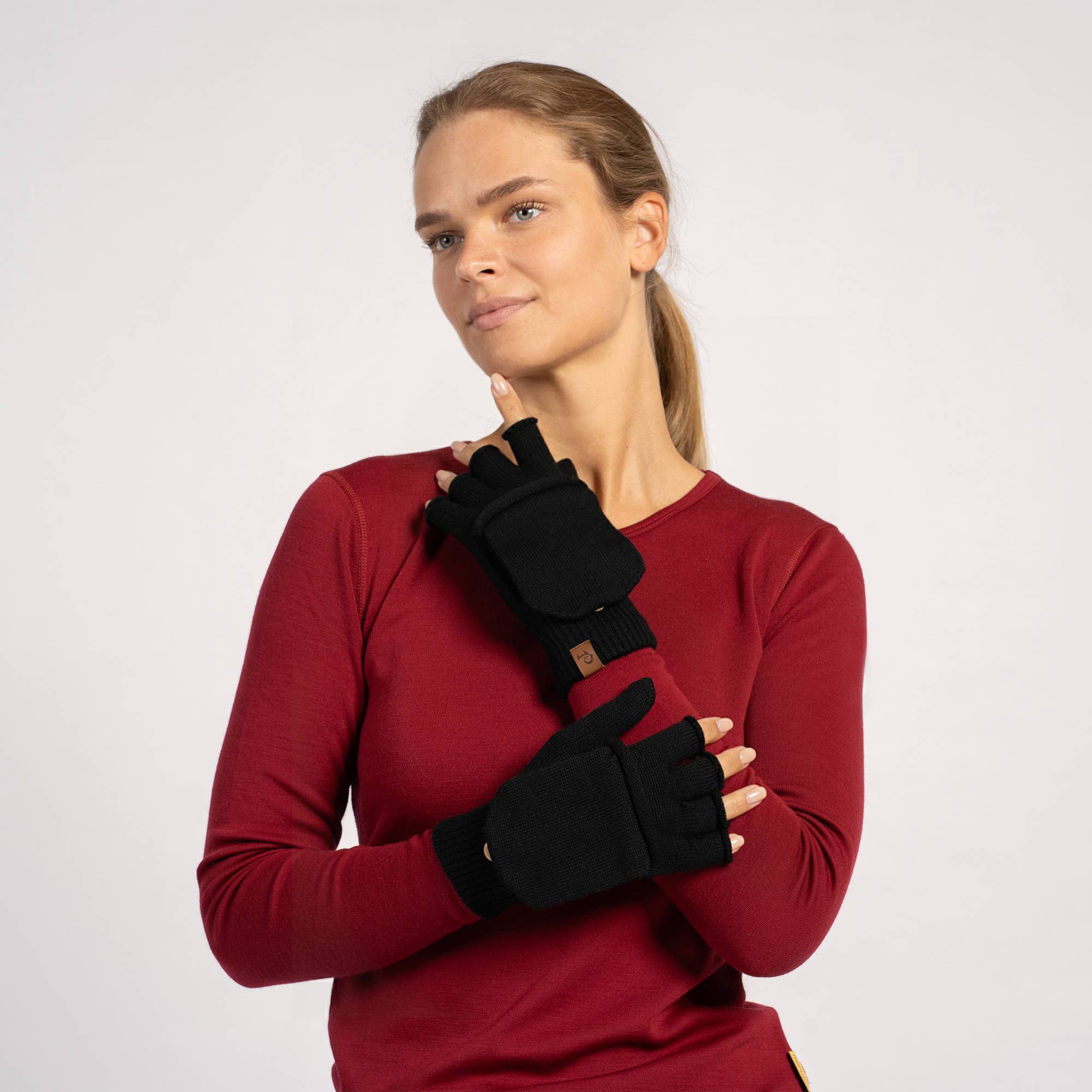 menique - Wholesale Gloves - Women's - Merino Wool Convertible Gloves For Women3