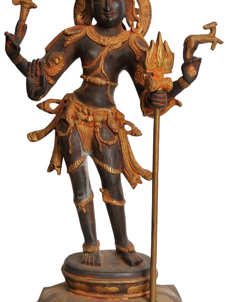 20" Shiva as Pashupatinath In Brass | God Shiva Statue for wholesale by Exotic India Art