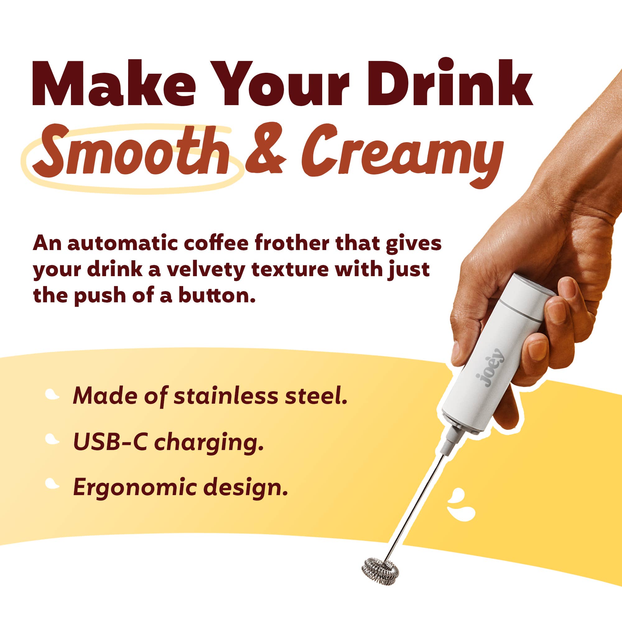 Joe'y - Wholesale Kitchen Tool/Gadget - froth'y - The Handheld Frother - 6 units/case4