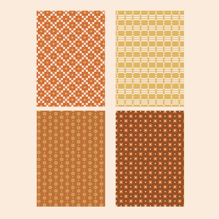 Lately Studio - Wholesale Scrapbook - Journalling Papers Book | Craft Paper Pack | Retro Pattern5