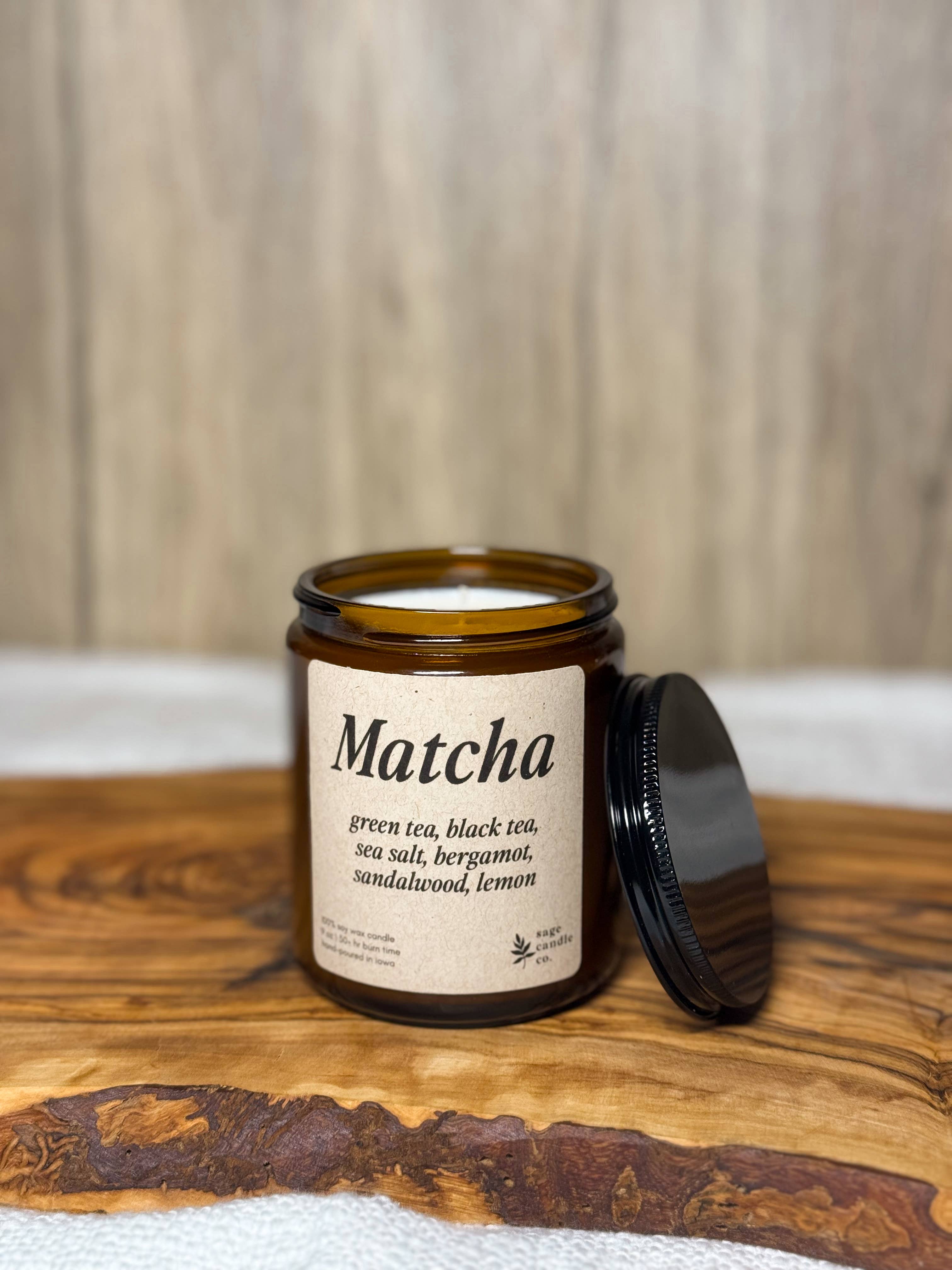 Sage Candle Co. - Wholesale Jar/Filled Candle - Matcha - 100% Soy Wax Candle