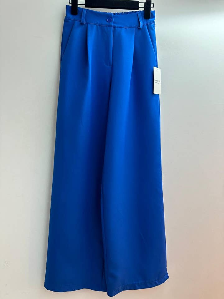 LORIANE - Wholesale Pants - Women's - 12429 Plain wide-leg pants7