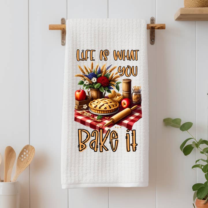 Das Leben ist, was du daraus backst Geschirrtuch für den Großhandel von JAC Wholesale